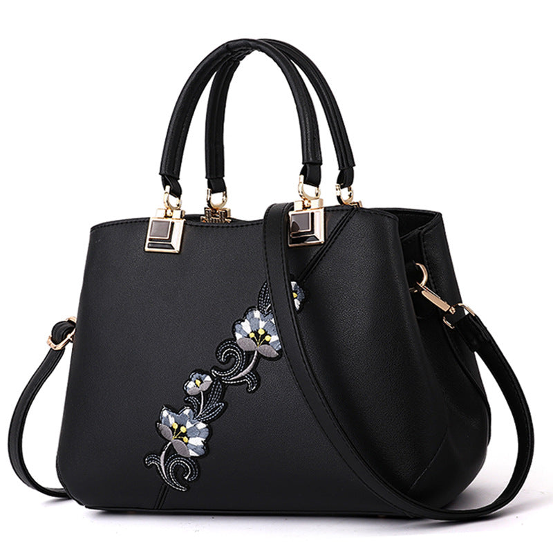 New Fashion Women'S Bag Foreign Trade Handbag Korean Color Contrast Hair Ball