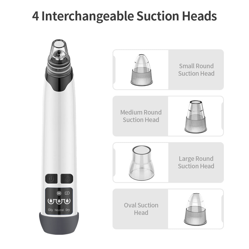 Electric Pore Cleaner With Heated Blackhead Suction Device With Screen To Exfoliate Facial Beauty