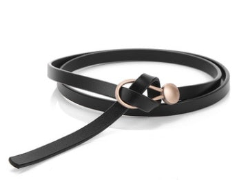 Thin Belt Ladies Fashion Dress With Two-Layer Cowhide Knotted Belt Factory Direct Supply One Generation Belt