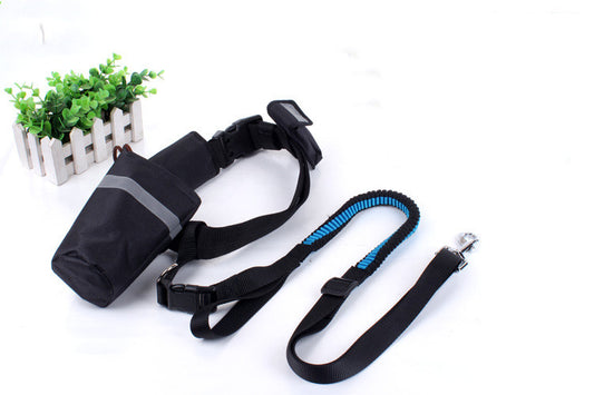 Multifunctional running dog leash Nylon cushioned stretch dog leash for morning run
