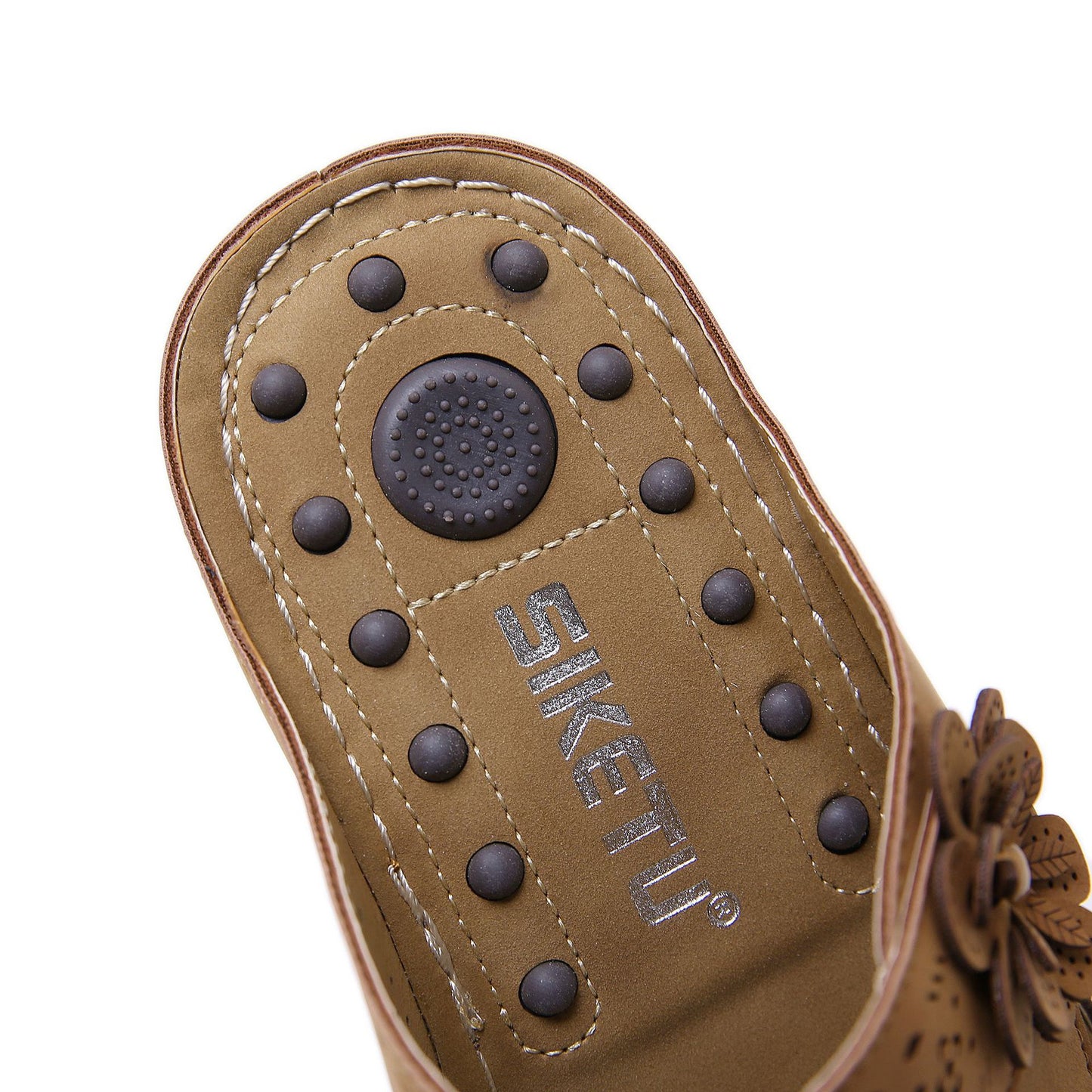 Summer New Sandals Flower Massage Cross-Border Sandals Retro Slope Heel Comfortable Slippers