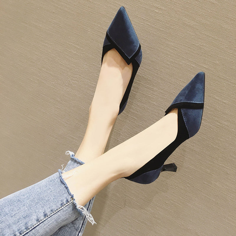 High Heels Stiletto Pointed Toe Suede Girly Style Women's Single Shoes