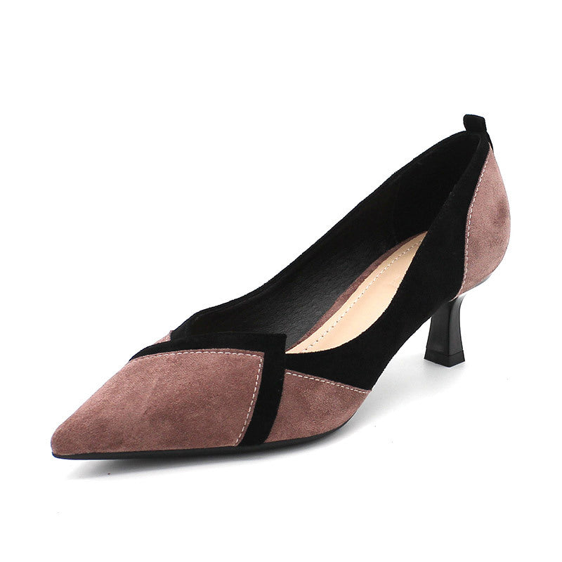 High Heels Stiletto Pointed Toe Suede Girly Style Women's Single Shoes