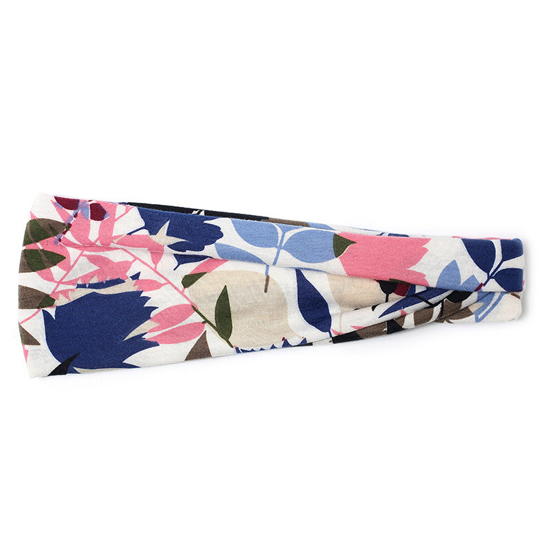 Europe And The United States New Sports Elastic Hair Band Women'S Yoga Running Sweat Absorption Floral Headband Hair Accessories