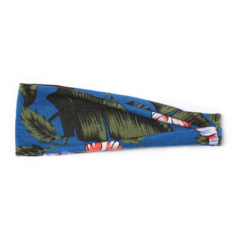 Europe And The United States New Sports Elastic Hair Band Women'S Yoga Running Sweat Absorption Floral Headband Hair Accessories
