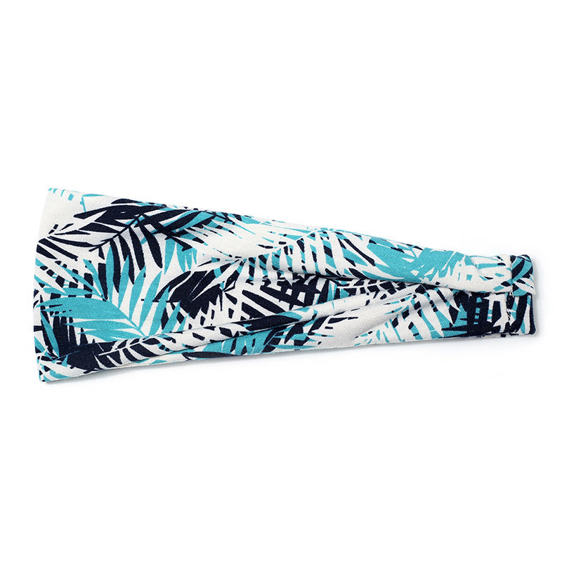 Europe And The United States New Sports Elastic Hair Band Women'S Yoga Running Sweat Absorption Floral Headband Hair Accessories