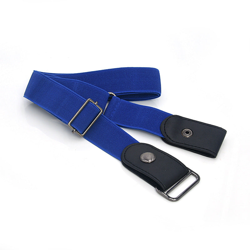 Adjustable Leather Elastic Belt Simple Elastic Invisible Belt All-Match Slim Lazy Belt
