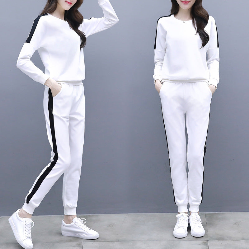 Loose Korean Style Trendy Long-Sleeved Sweater Two-Piece Women