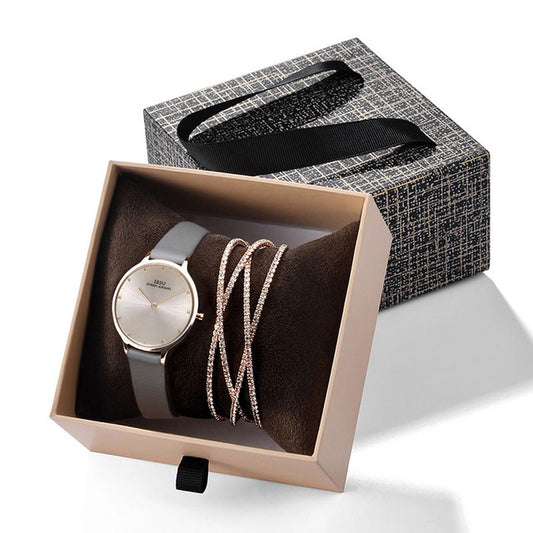 Watch Exquisite Drawer Box Crystal Bracelet Watch Set Source