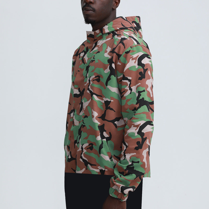 Casual Jacket Men's Camouflage Print Long-Sleeved Zipper Thin Coat