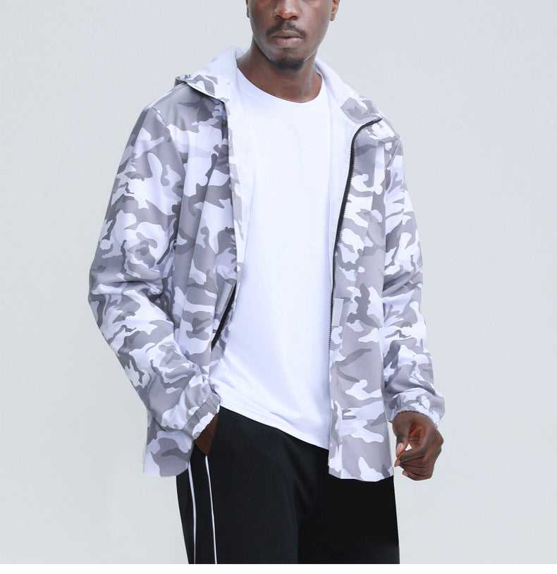 Casual Jacket Men's Camouflage Print Long-Sleeved Zipper Thin Coat