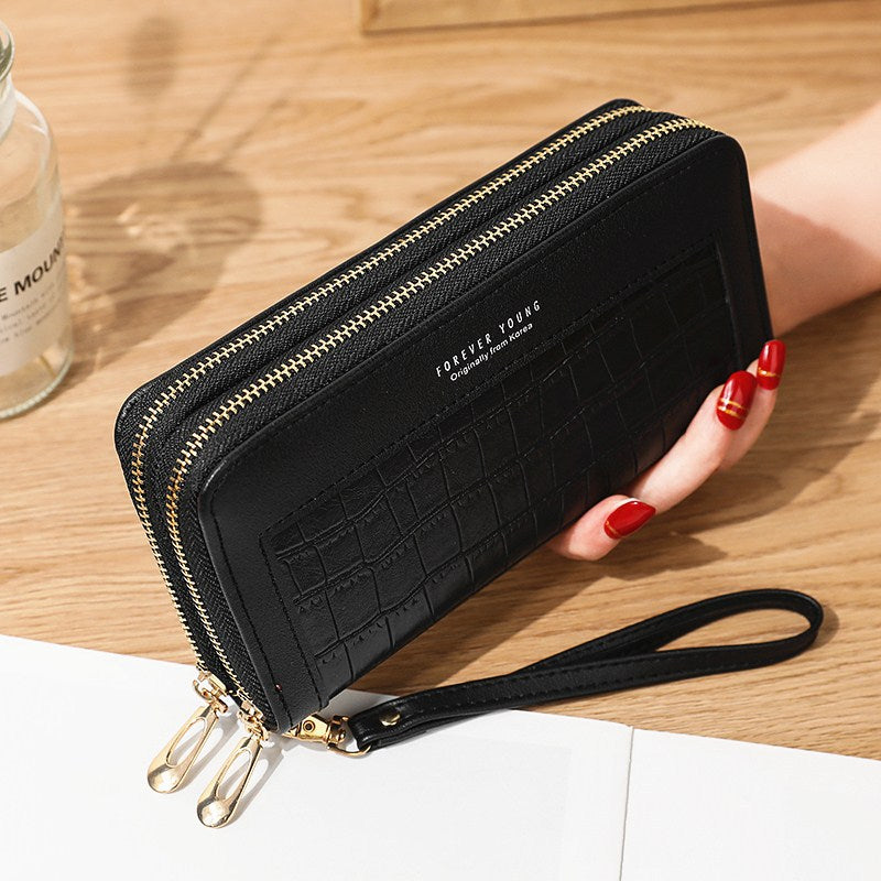 Ladies Long Wallet With Double Zipper