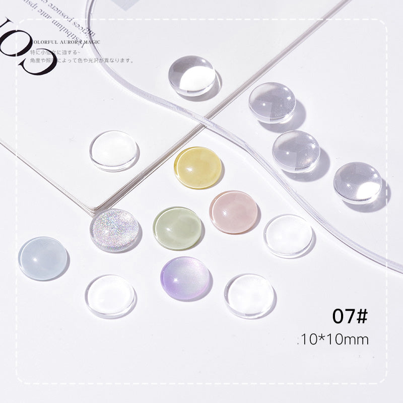 Nail Art Oval Star Transparent Glass Color Card