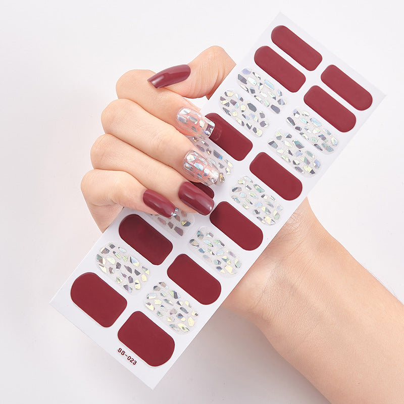 European, American And Japanese Cross Border Gold Stamping 3D Laser Manicure Stickers Colorful Christmas Alphabet Nail Stickers