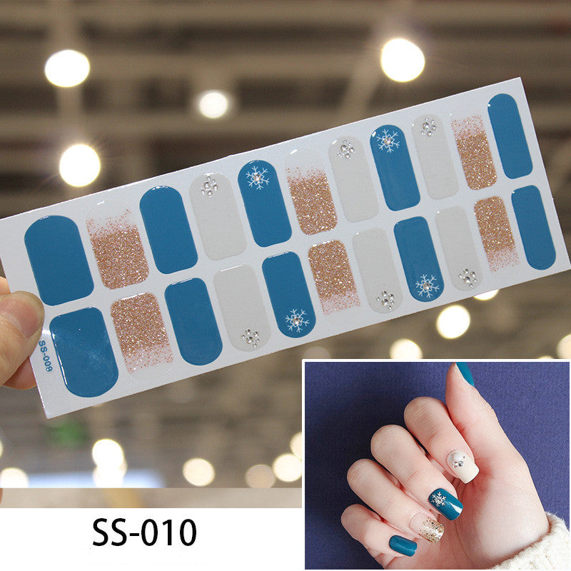 European, American And Japanese Cross Border Gold Stamping 3D Laser Manicure Stickers Colorful Christmas Alphabet Nail Stickers