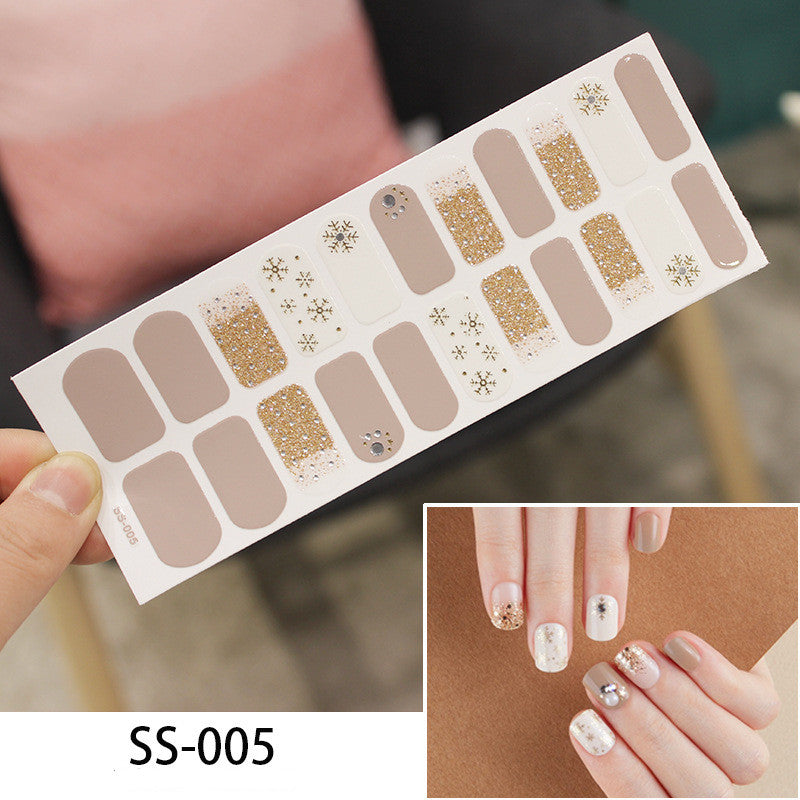 European, American And Japanese Cross Border Gold Stamping 3D Laser Manicure Stickers Colorful Christmas Alphabet Nail Stickers