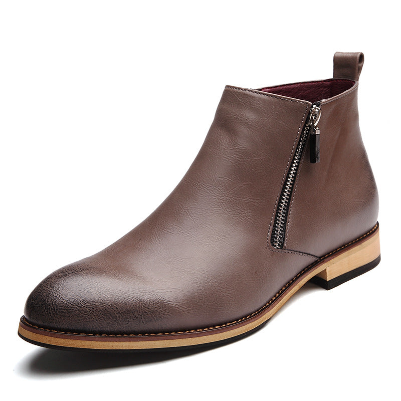 Men's Boots British Pointy Short Boots Men's Fashion Casual Men's Set Foot New