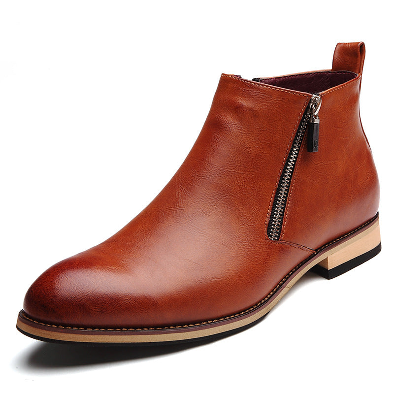 Men's Boots British Pointy Short Boots Men's Fashion Casual Men's Set Foot New