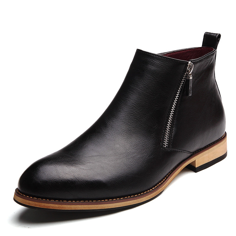 Men's Boots British Pointy Short Boots Men's Fashion Casual Men's Set Foot New