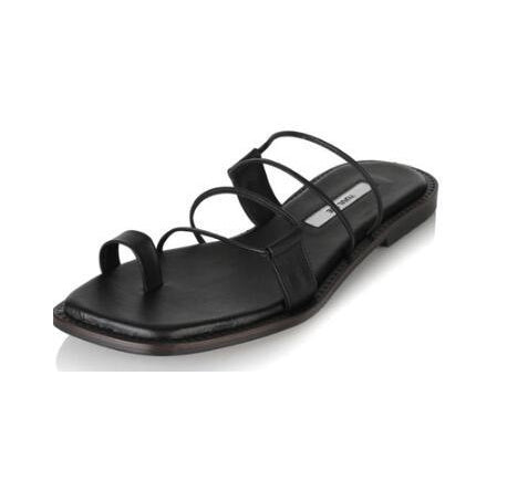 New Roman Cross Strap Flat Slippers
