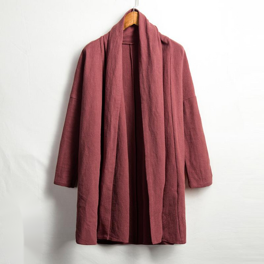 Cotton And Linen Men's Mid-Length Windbreaker Jacket