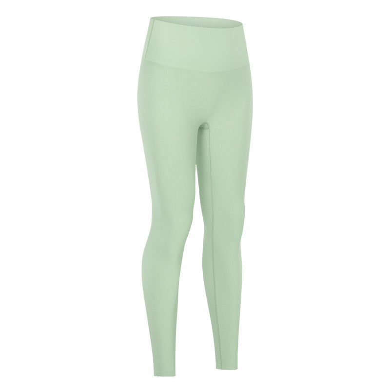 No T-Line Soft High-Elastic Thread Yoga Pants, Buttocks, Abdomen, Moisture Wicking Sports, Nine-Point Pants Women