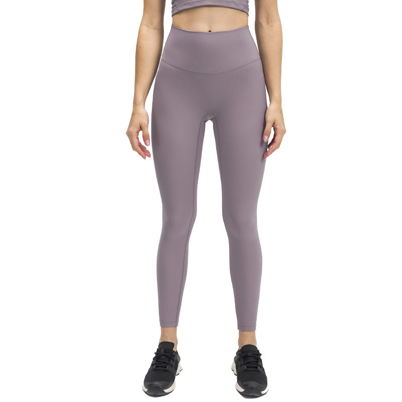 No T-Line Soft High-Elastic Thread Yoga Pants, Buttocks, Abdomen, Moisture Wicking Sports, Nine-Point Pants Women