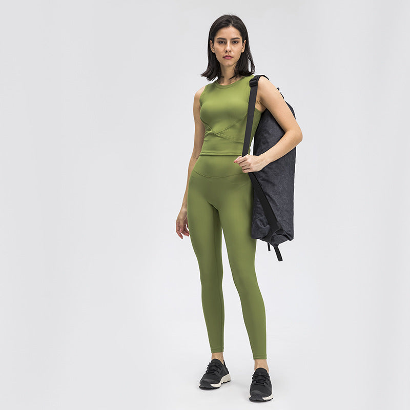 No T-Line Soft High-Elastic Thread Yoga Pants, Buttocks, Abdomen, Moisture Wicking Sports, Nine-Point Pants Women