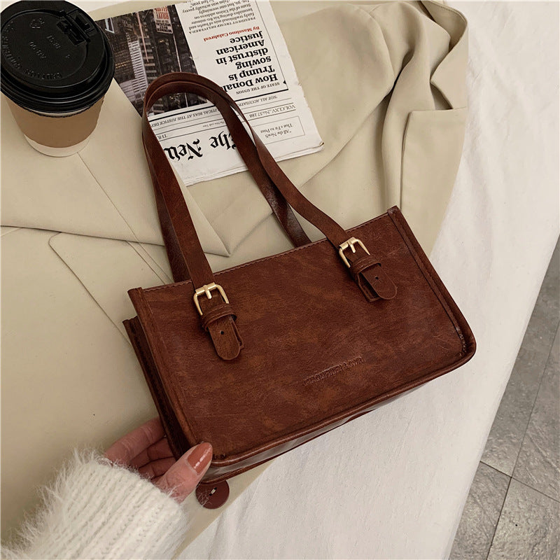On The New Design Autumn And Winter Atmosphere Large-Capacity Female Bag Bag Tide New Retro Armpit Bag Small Square Bag Shoulder Bag