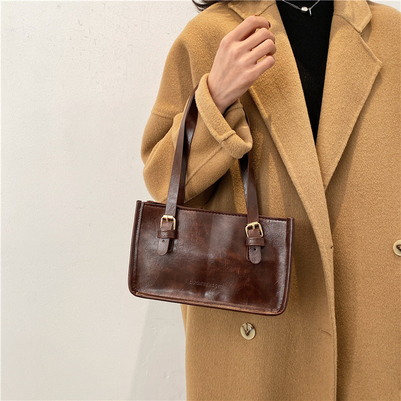 On The New Design Autumn And Winter Atmosphere Large-Capacity Female Bag Bag Tide New Retro Armpit Bag Small Square Bag Shoulder Bag