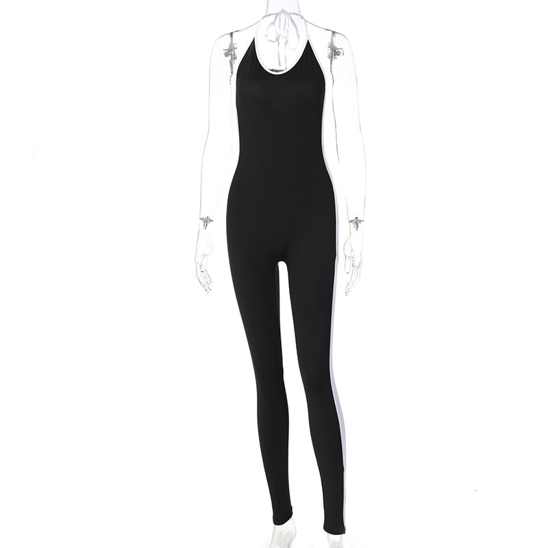 High Waist Halter Seamless Suit Jumpsuit