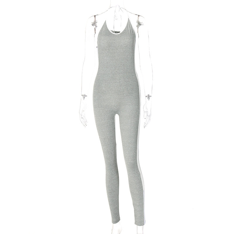High Waist Halter Seamless Suit Jumpsuit