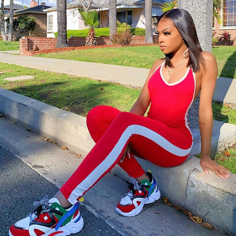 High Waist Halter Seamless Suit Jumpsuit