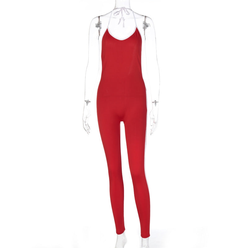 High Waist Halter Seamless Suit Jumpsuit