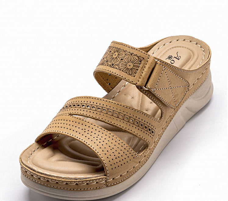 Plus Sizes Wedge Platform Casual Slippers