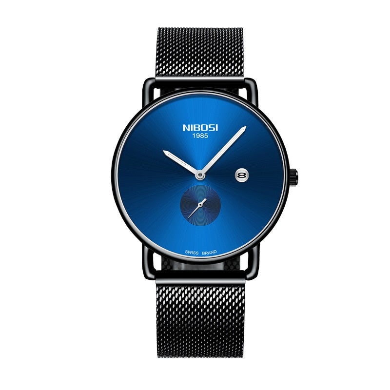 Men's Watch Ultra-thin Luminous Waterproof Watch Stainless Steel Band Quartz Men's Watch