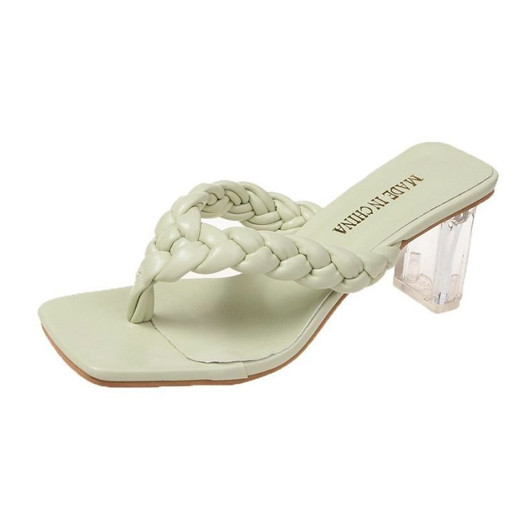 Women's Shoes Korean Style Thick Heel Flip-flops