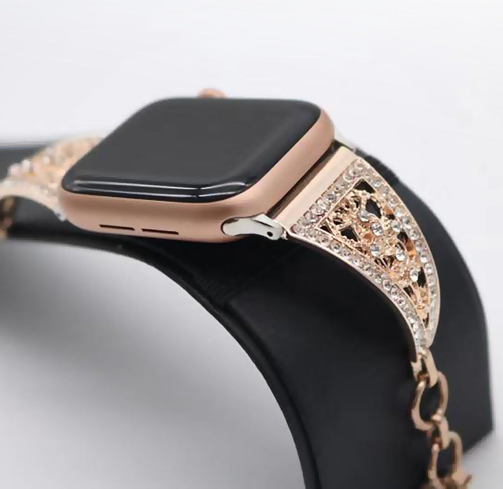 Suitable For Apple Watch Apple Watch   Generation Metal Diamond Bracelet Strap Bracelet Se Girls Trend