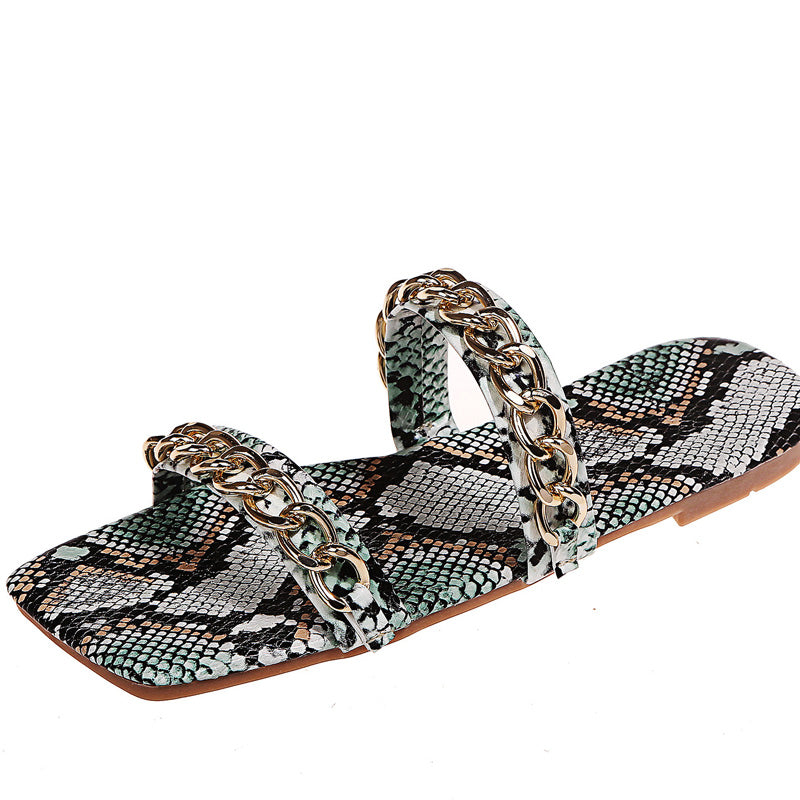Fashion Metal Chain Totem Ladies Sandals