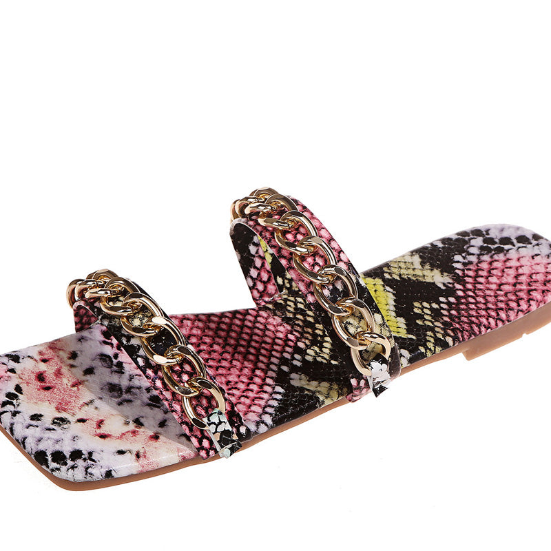 Fashion Metal Chain Totem Ladies Sandals
