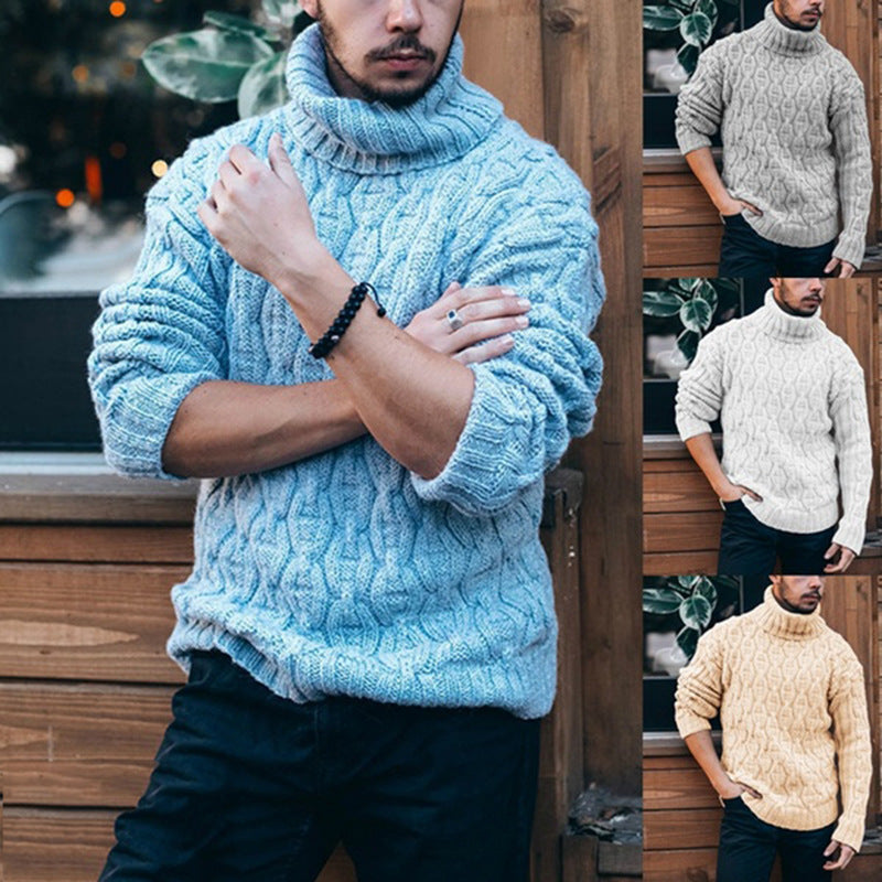 Autumn And Winter Plus Size Men'S Turtleneck Sweater Men'S Pullover Sweater