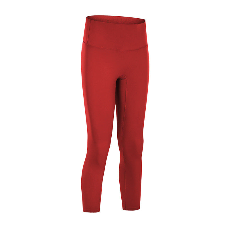 No Embarrassment Line Nude Yoga High Waist Buttocks Slim Slimming Sports Fitness Pants Women