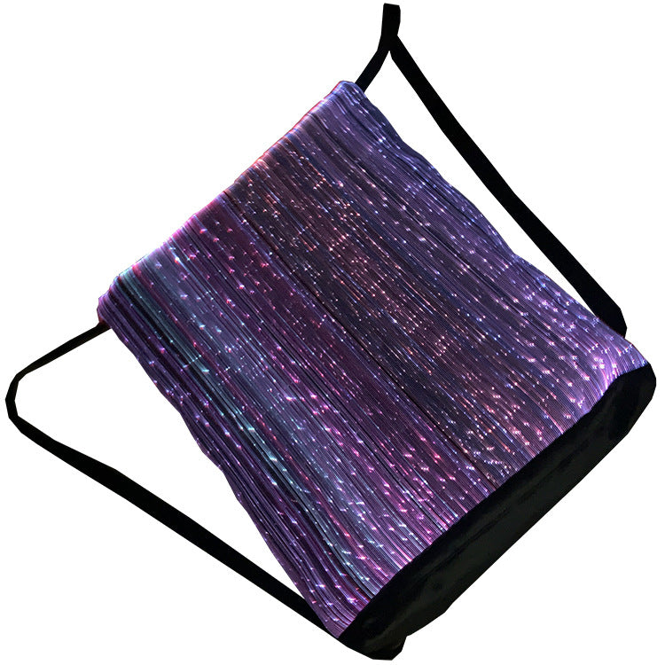 Luminous Fiber Optic Bundle Pocket Backpack Led Colorful Color Changing Drawstring Bag Outdoor Sports Luminous Bag