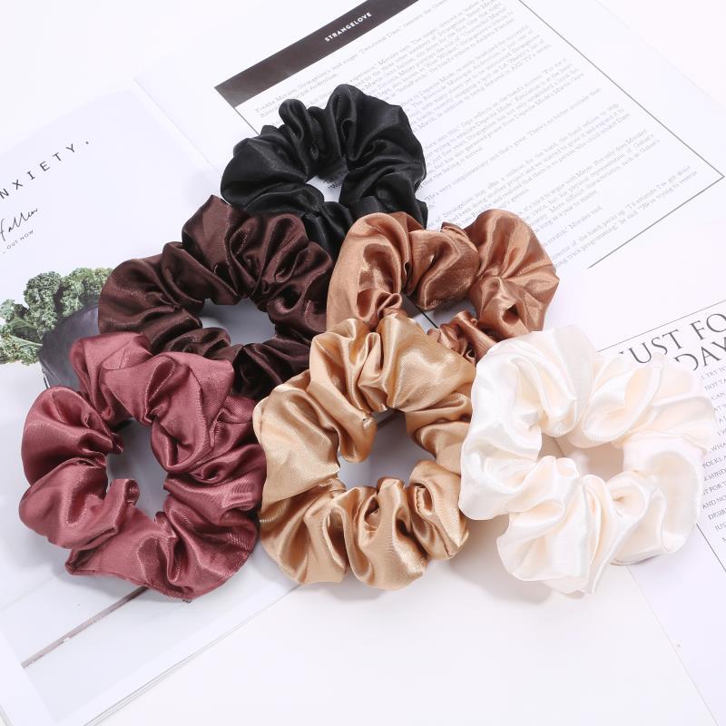 European And American Cloth Circle Head Rope Pure Color Headdress Hair Rope