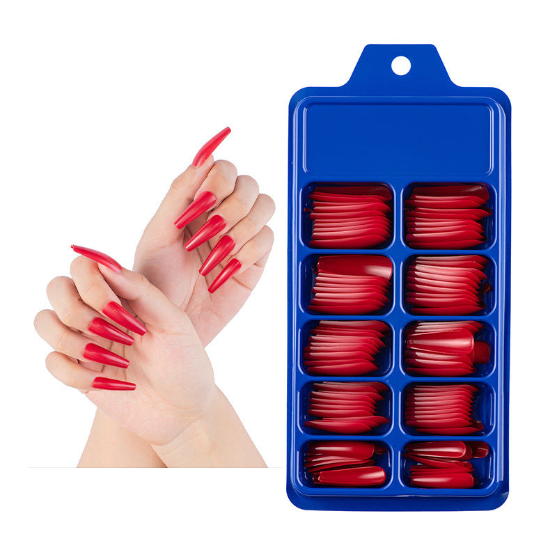 Small Blue Box Full Paste Ballet Fakenail Color Coffeepen Nail Solid Nail Patch