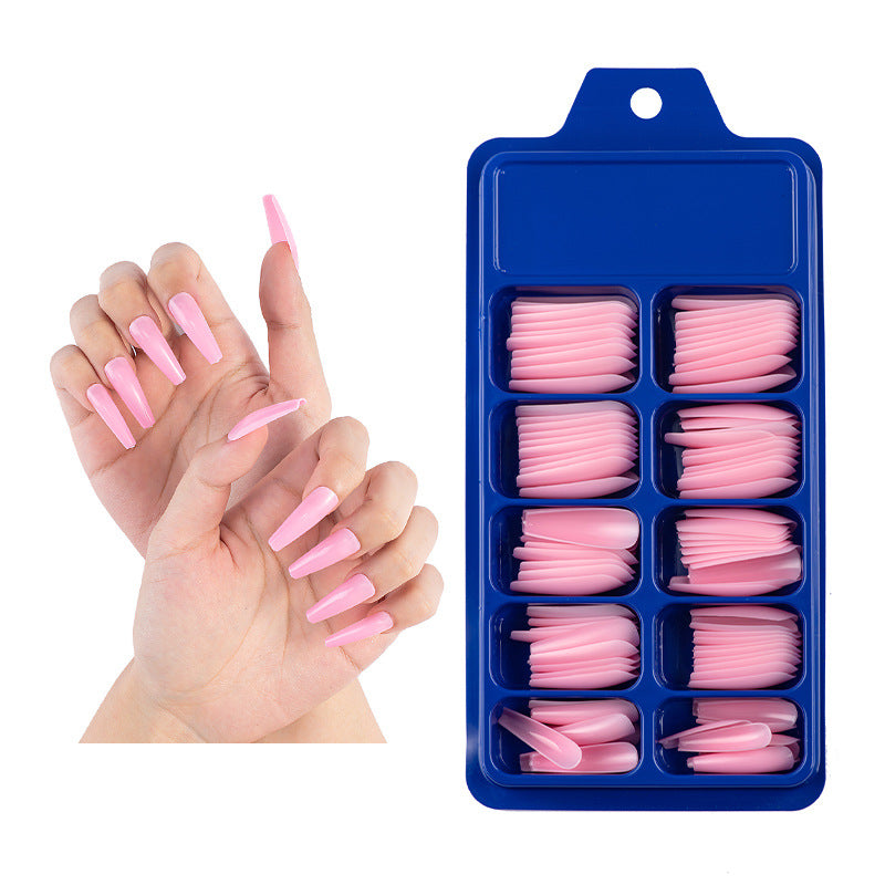Small Blue Box Full Paste Ballet Fakenail Color Coffeepen Nail Solid Nail Patch