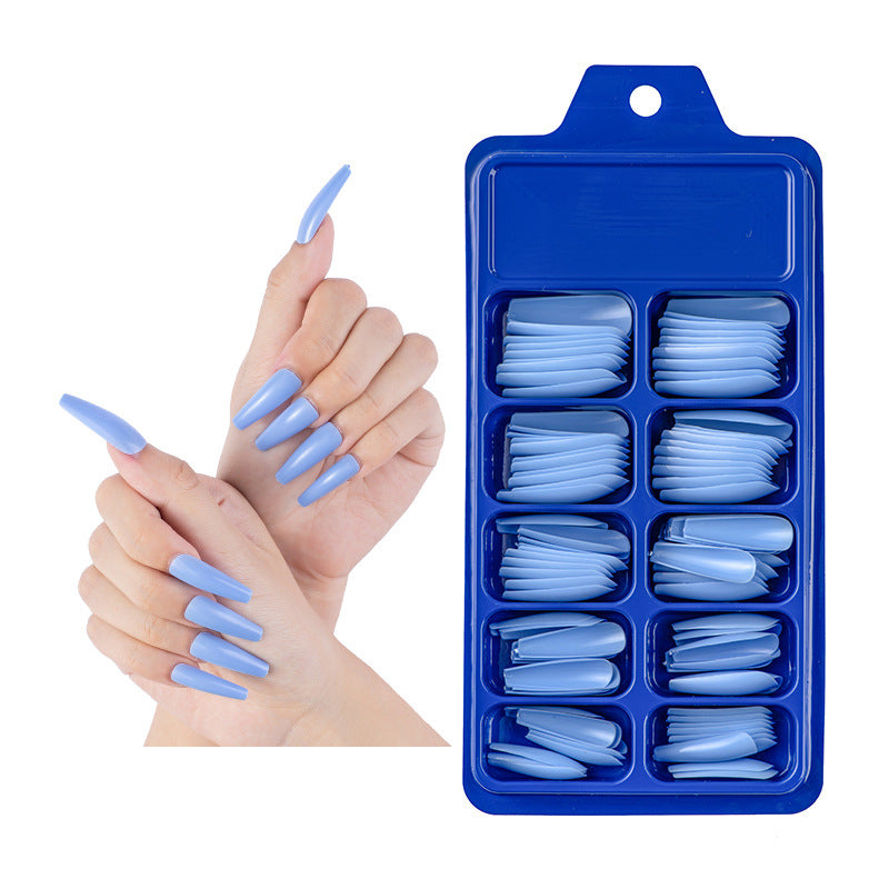 Small Blue Box Full Paste Ballet Fakenail Color Coffeepen Nail Solid Nail Patch