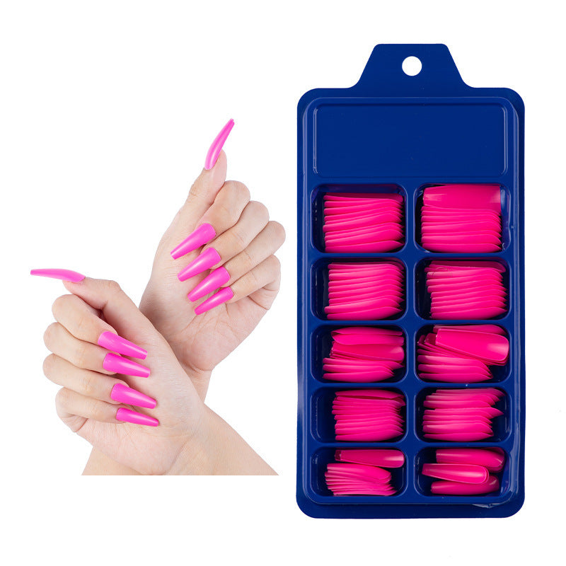 Small Blue Box Full Paste Ballet Fakenail Color Coffeepen Nail Solid Nail Patch