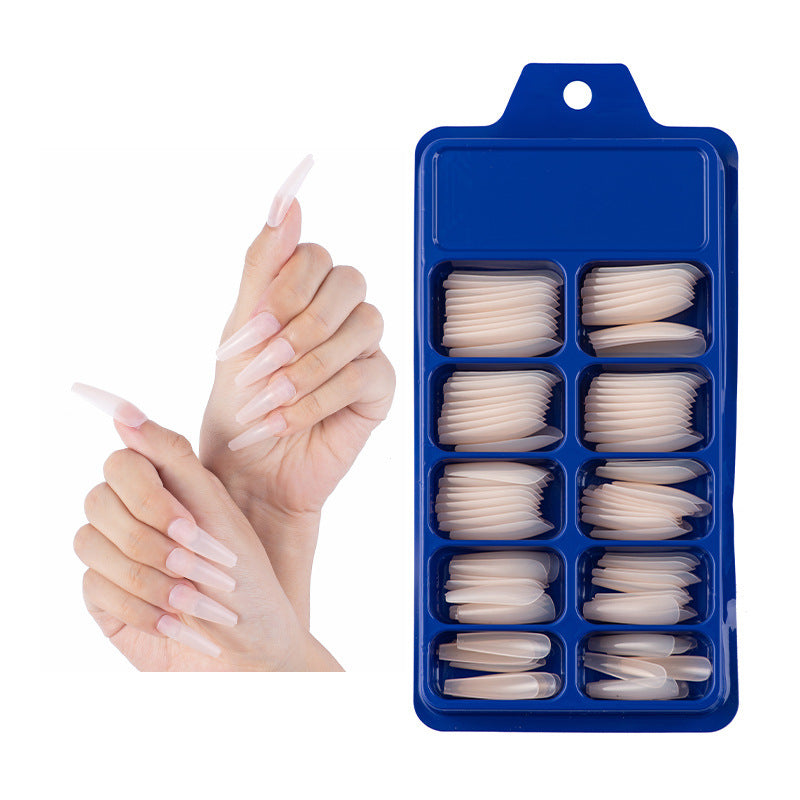 Small Blue Box Full Paste Ballet Fakenail Color Coffeepen Nail Solid Nail Patch