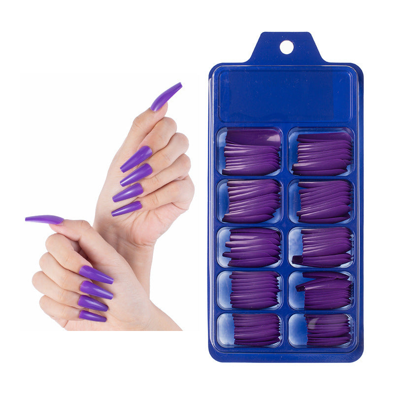 Small Blue Box Full Paste Ballet Fakenail Color Coffeepen Nail Solid Nail Patch